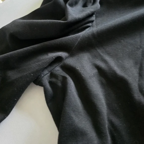 Who What Wear Dress Size XL Black Tiered Midi 3/4 Sleeve Puff Sleeve, Pockets - Picture 4 of 9